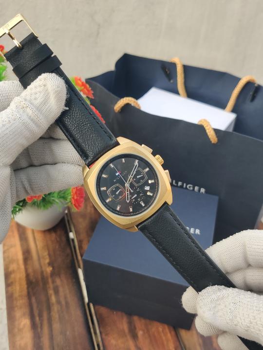 Tommy Hilfiger Chronograph Black Gold Black AT392