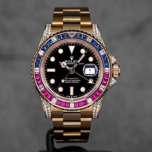 Rolex GMT Master II Rose Gold Diamond