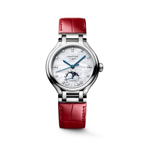 Longines Primaluna Moonphase Leather Analog Watch For Her