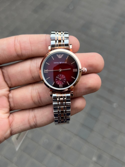 Alternative view of Emporio Arman I Women Two Tone Red Dial Roman