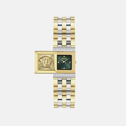 Versace Reveal Lady Analog Silver Gold Green