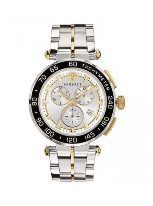 Versace Greca Chronograph Silver Gold
