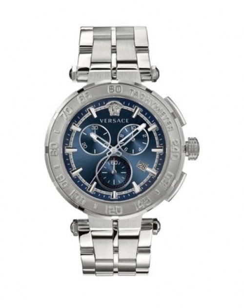 Versace Greca Chronograph Silver Blue