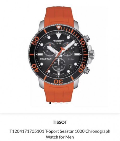Tissot Seastar Chronograph Orange Authentic Store Quality