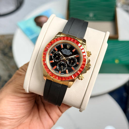 Rolex Daytona Off Catalog Orange Sapphire Oysterflex Strap