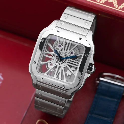 Cartier D Santos Skeleton Silver White
