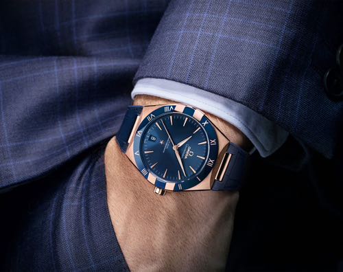 OMEGA Constellation Rose Gold Blue Dial Leather Strap