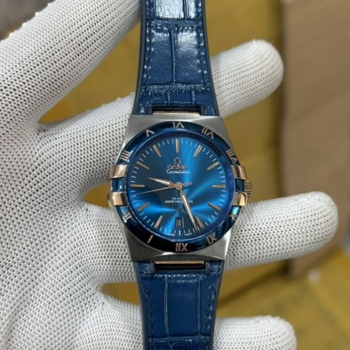 OMEGA Constellation Co Axial Silver Blue