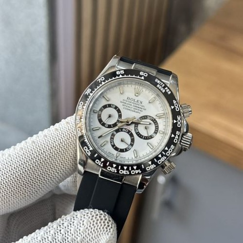 Alternative view of ROLEX Daytona White Panda Rubber Strap