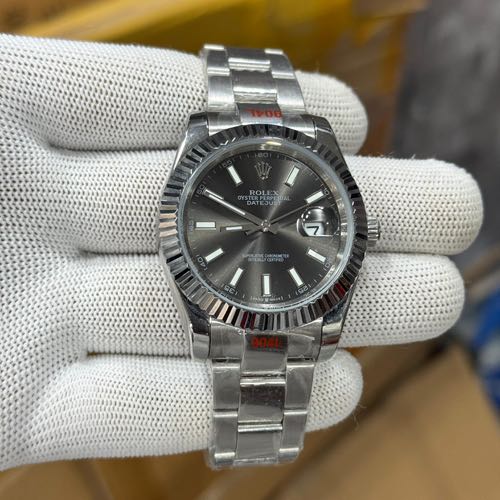 ROLEX Date Just Grey Silver