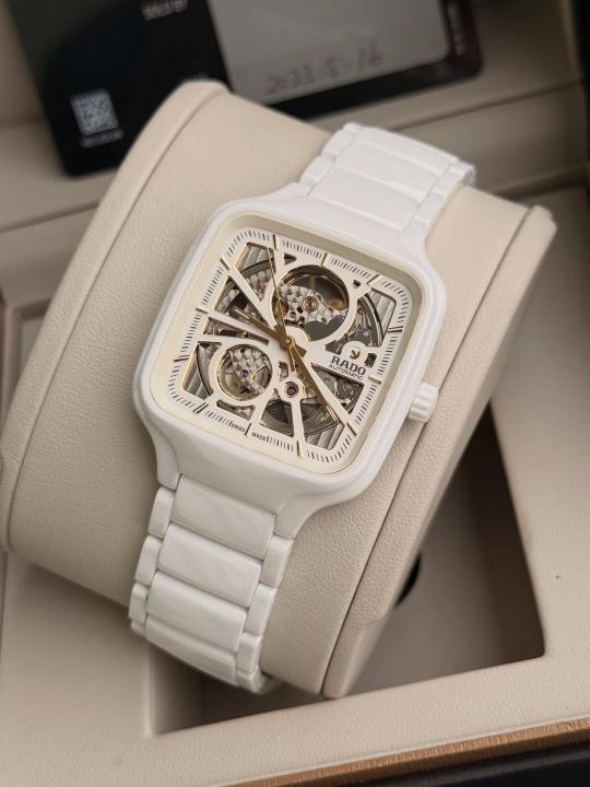 Rad o True Square Automatic Ceramic- White-Copper