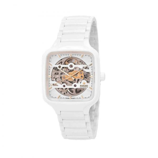 Rad o True Square Automatic Ceramic- White-Gold