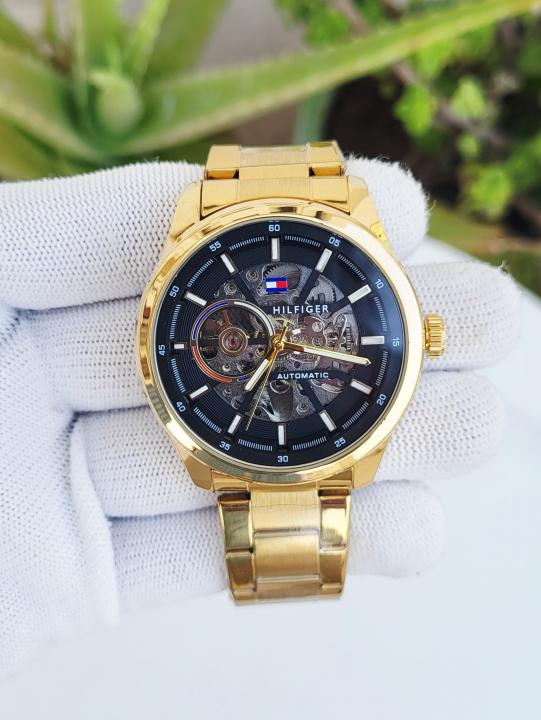 Tommy Hilfiger Automatic Gold Black Dial AT150