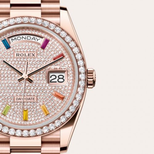 Alternative view of Rolex Day Date Eve Rose Gold Diamond Bezel