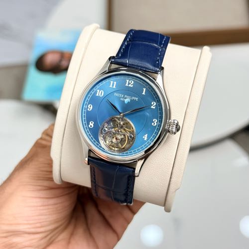 Patek Phillipe Manual Winding Tourbillon Leather Watch