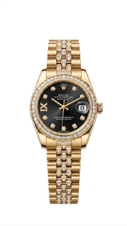 Rolex Women Date Only Gold Black