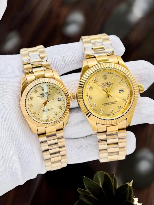 Rolex Couple Oyster Perpetual Date Just Gold