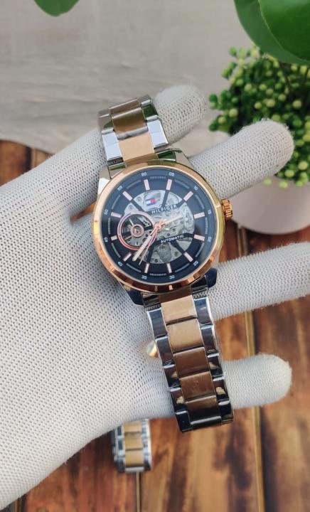 Tommy Hilfiger Automatic Two Tone Black Dial AT146