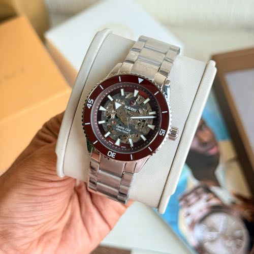 Rado Captain Cook Stainless Steel Skeleton Dial Men S Watch