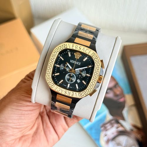 Versace Vchrono Stainless Steel Chronograph Mens Watch