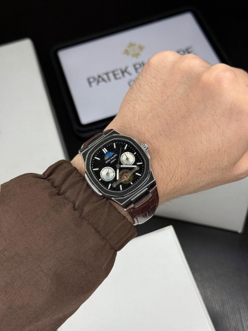Patek Phillep E Chronograph Leather Sunmoon