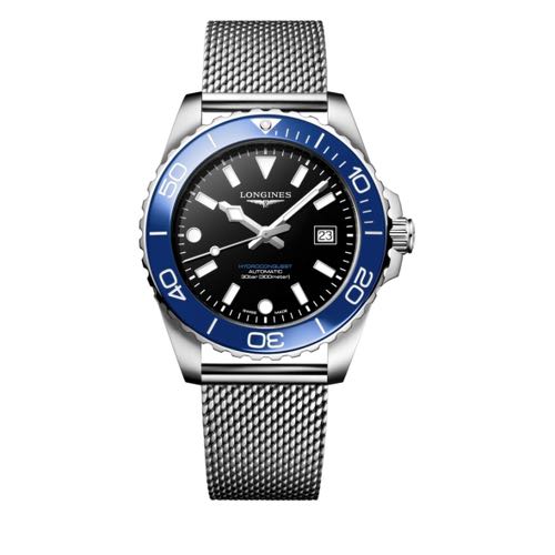 Longines HydroConquest 2026 Silver Blue Bezel Black Dial