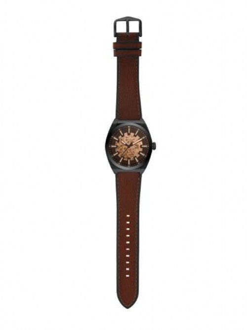 FOSSIL EVERETT LEATHER BROWN AUTOMATIC