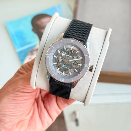 Rado Captain Cook Silicone Strap Skeleton Dial Men S Watch