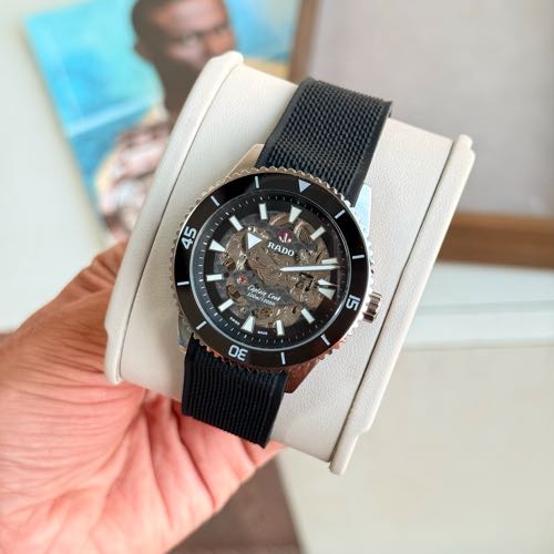 Rado Captain Cook Silicone Strap Skeleton Dial Men S Watch