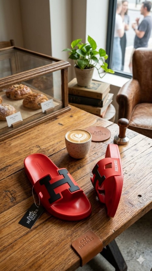HERME S PARIS LOGO SLIDES RED