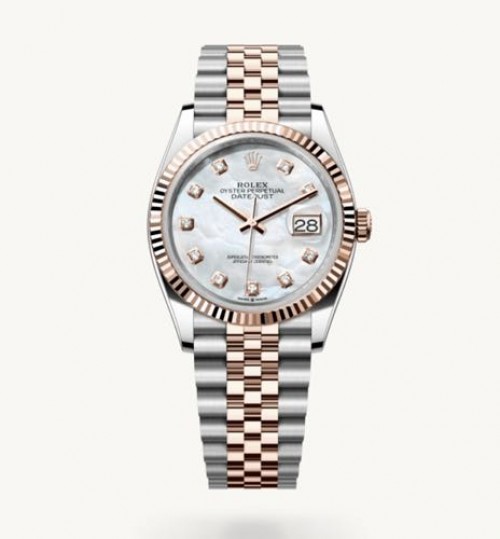 Rolex Date Just 41 Silver Rose Gold MOP Dial Semi ETA