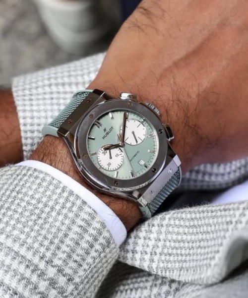 HUBLOT CLASSIC FUSION CHRONOGRAPH TITANIUM SAGE GREEN