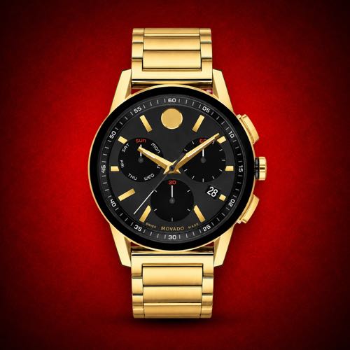 Authentic Grade Movado Museum Chronograph Swiss Quartz Watch
