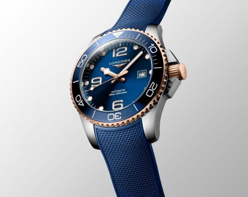 Longiness Hydro Conquest Blue Rose Gold Automatic