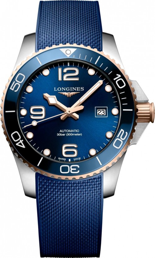 Longiness Hydro Conquest Blue Rose Gold Automatic