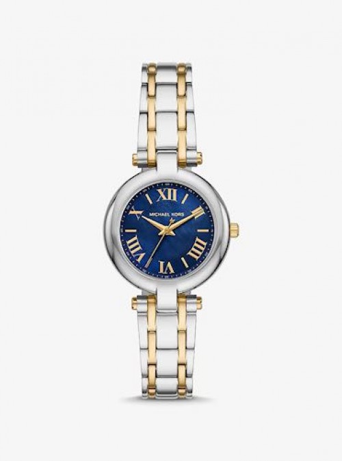 Michael Kors Laney Silver Gold Blue Authentic Store Quality