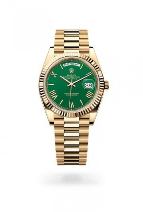 Rolex Day Date Gold Green Dial SEMI ETA