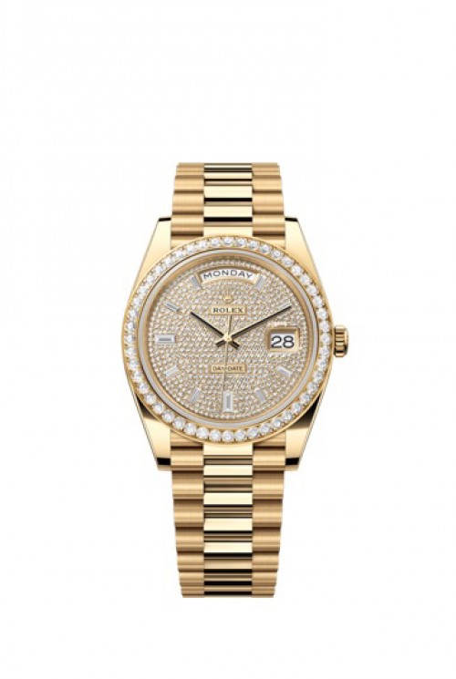 ROLEX Day Date Yellow Gold Diamond Bezel