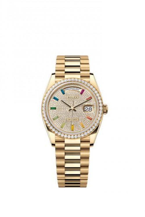 ROLEX Day Date Yellow Gold Diamond Bezel