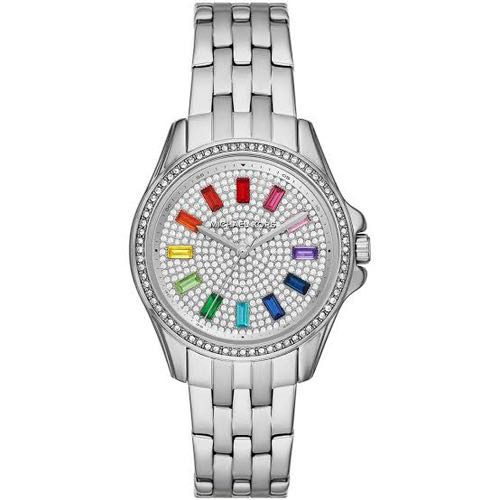 Michael Kors Mini Pilot Baguette Rainbow Pave Authentic Store Quality