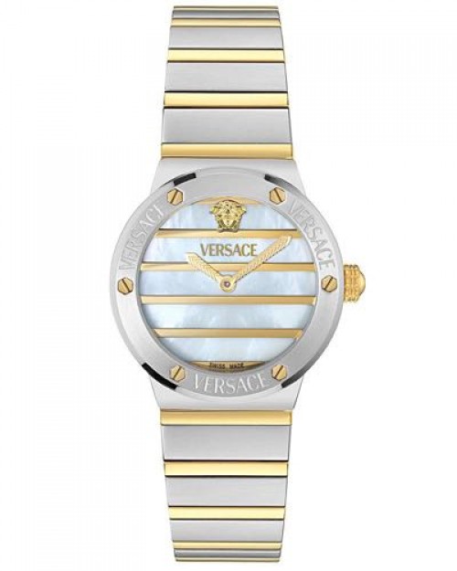 Versace Greca Logo Pearl Silver Gold