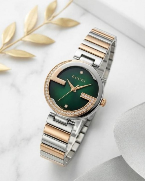 Gucc I Two Tone Green Dial