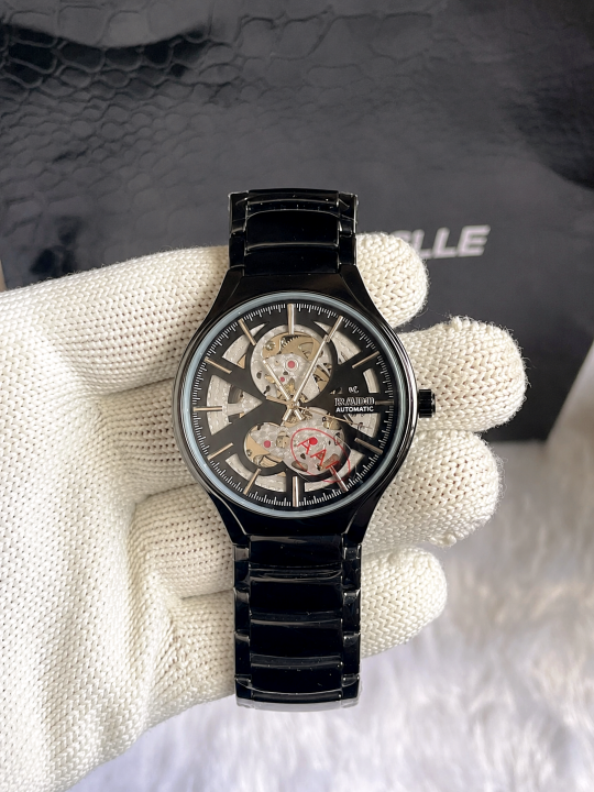 Rad0 Round Automatic Black Silver Dial AT445