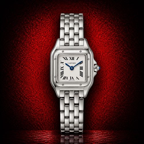 Mini Model Panth Re De Cartier Watch Blue Spinel Stainless Steel Quartz Watch