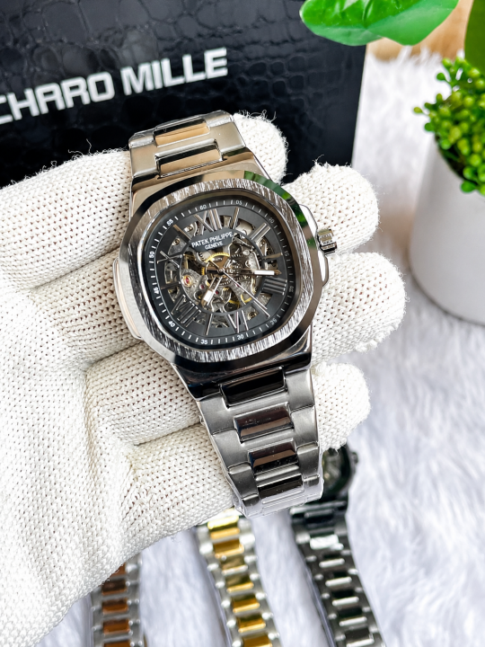 Pate K Philippe Automatic Silver Black Dial AT446