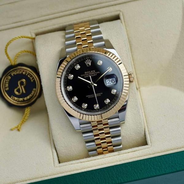 Role x Oyster perpetual Date just Automatic Gold diamond 483