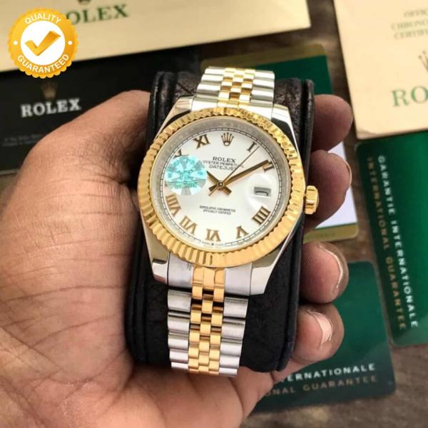 Role x Oyster perpetual Date just Automatic TT Gold WHITE ROMAN  487