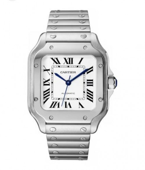 Cartier Santos Silver White 35mm