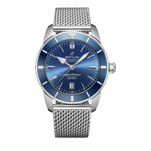 Breitling Super Ocean Silver Blue OPEN BACK