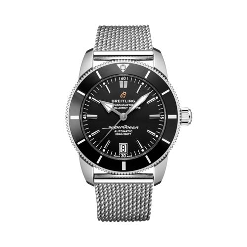 Breitling Super Ocean Silver Black OPEN BACK